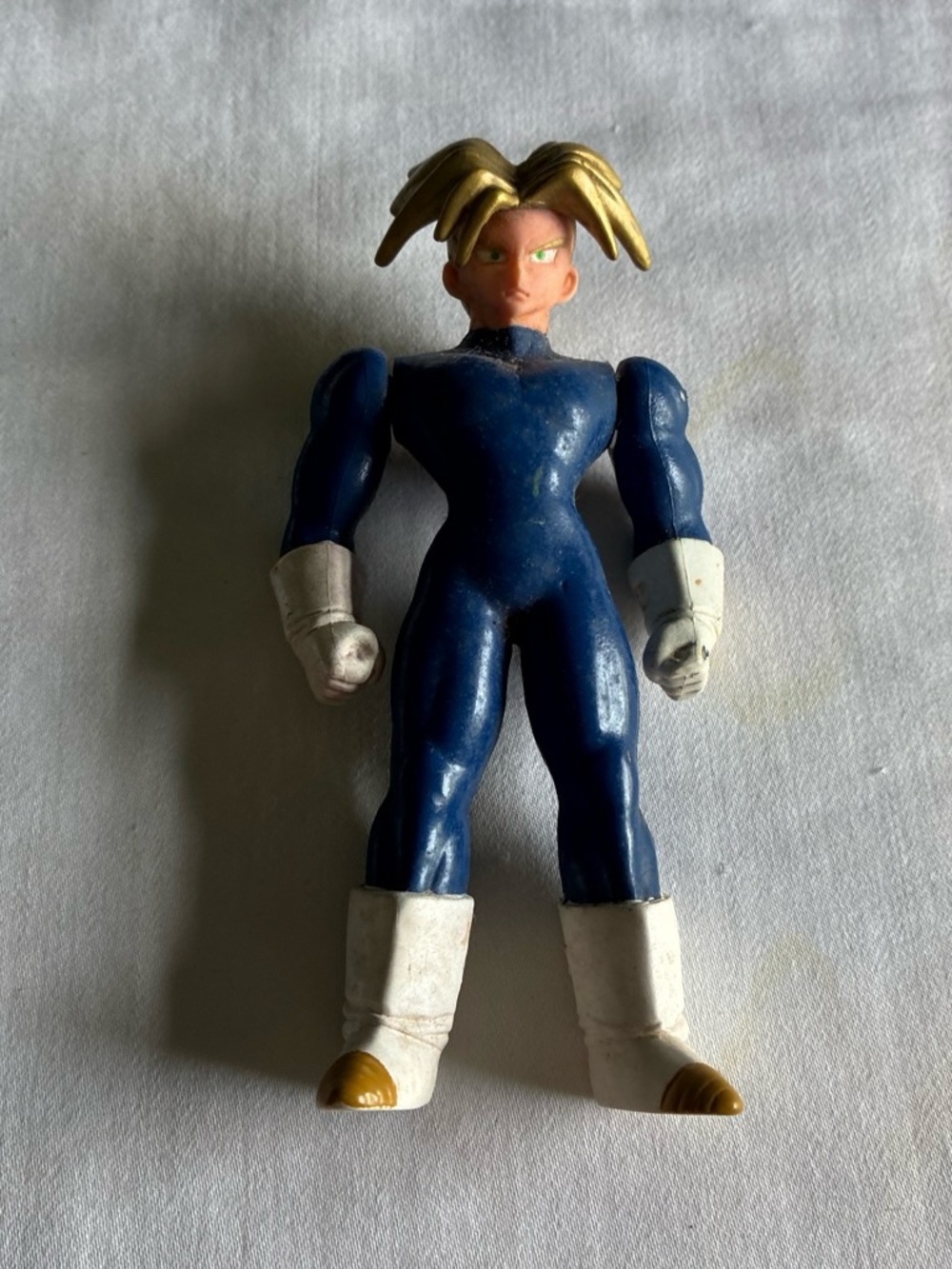Dragon Ball Z Blue and White Kids Action Figure with Gold Hair